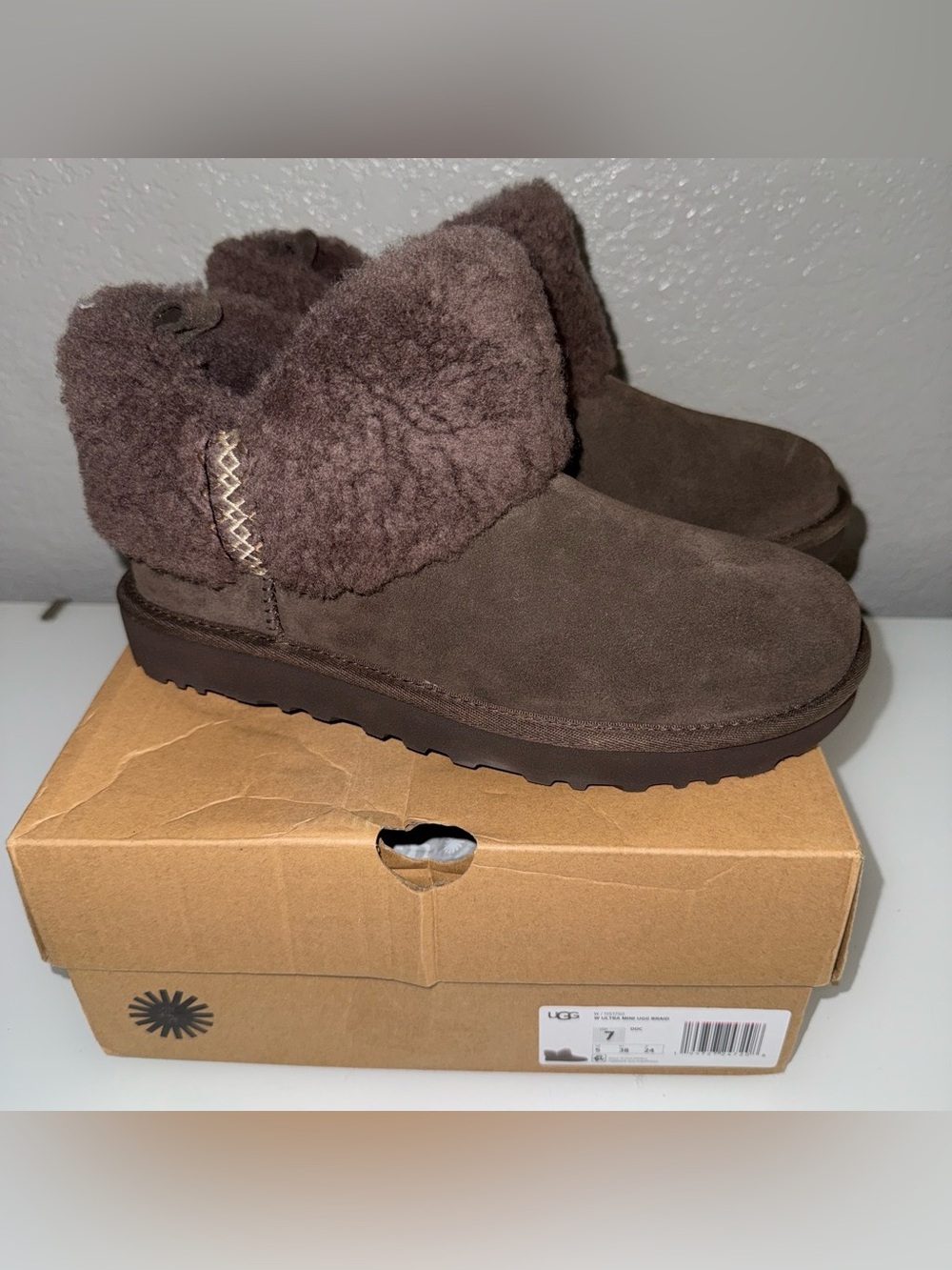 UGG Ultra Mini Braid boots in brown